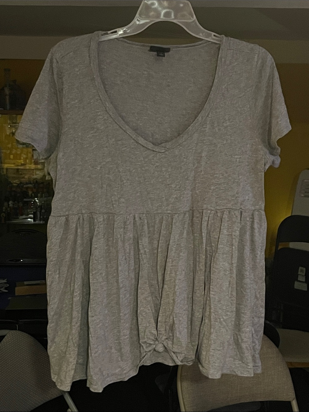 torrid Light Gray V-Neck Peplum Tunic